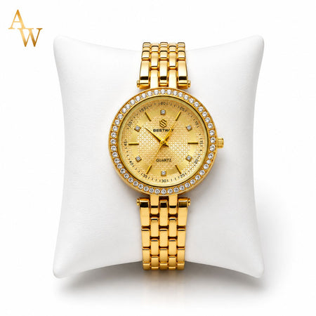 Bestway Butterfly Lock Women’s Luxury Quartz Watch – Crystal Bezel Bracelet Watch by Madni Watches