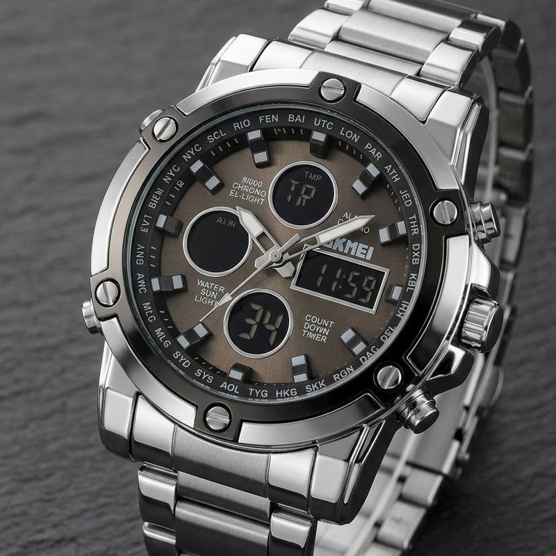 SKMEI 1389 Dual Time Quartz Watch